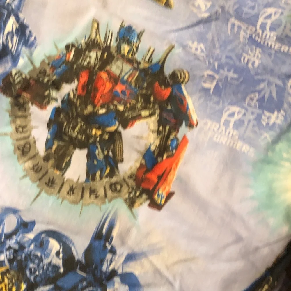 Transformers Print Kids Bedding Panel - Blue, Red, Yellow